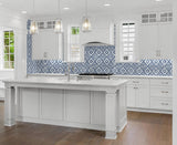 Porto Tile Riviera Blue by Lillian August Peel and Stick Peel & Stick Vinyl Wallpaper – Lillian August LN21212