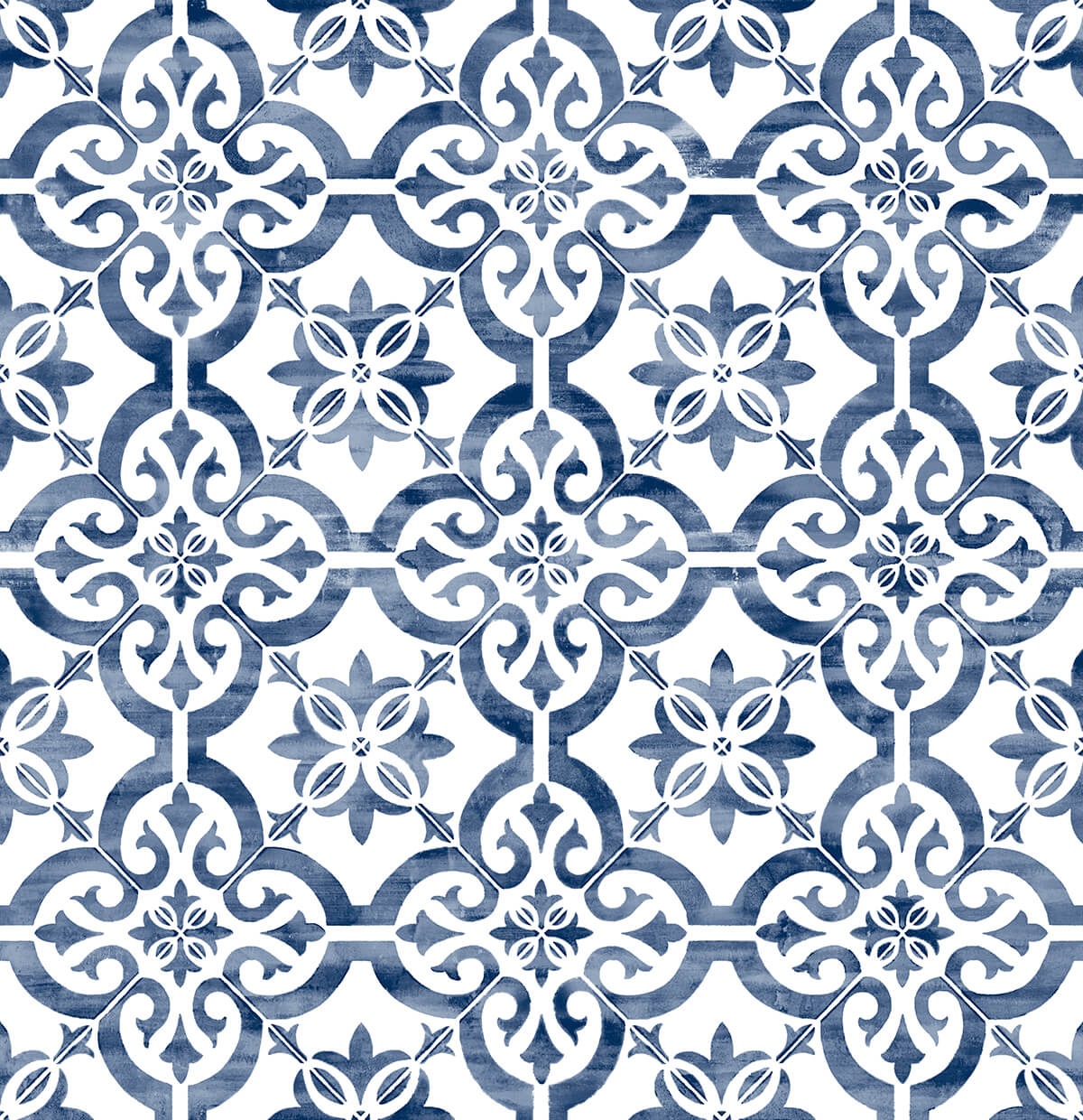 Porto Tile Riviera Blue by Lillian August Peel and Stick Peel & Stick Vinyl Wallpaper – Lillian August LN21212