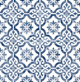 Porto Tile Riviera Blue by Lillian August Peel and Stick Peel & Stick Vinyl Wallpaper – Lillian August LN21212