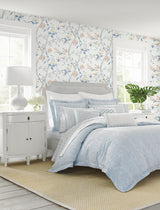 Floral Trail Melon and Carolina Blue by Lillian August Peel and Stick Chinoiserie Floral Wallpaper – Lillian August LN21301