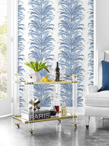 Keana Palm Coastal Blue by Lillian August Peel and Stick Palm Botanical Wallpaper – Lillian August LN30102-Sample