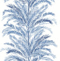 Keana Palm Coastal Blue peel and stick palm frond wallpaper pattern