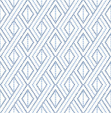 Boho Grid denim blue geometric peel and stick wallpaper with dotted diamond lattice pattern