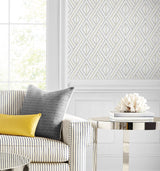 Boho Grid Argos Grey & Yellow by Lillian August Peel and Stick Geometric Wallpaper – Lillian August LN30208