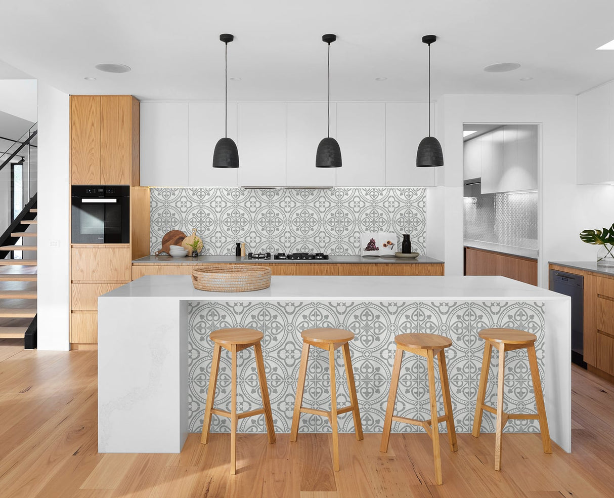 Villa Mar Tile Harbor Mist by Lillian August Peel & Stick Wallpaper – Lillian August LN30308