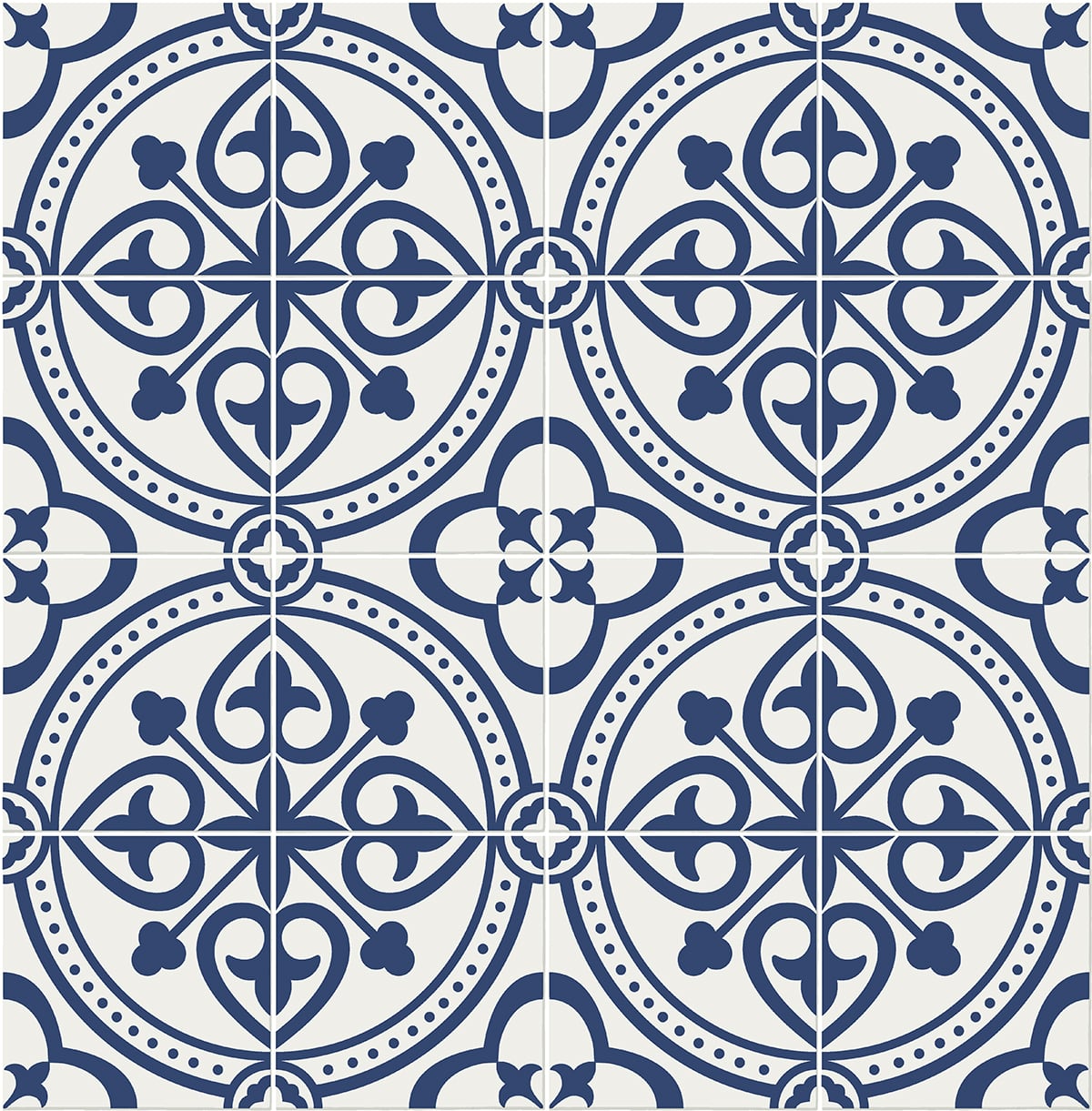 Villa Mar Tile Denim Blue by Lillian August Peel and Stick Tile Wallpaper – Lillian August LN30312-Sample