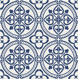 Villa Mar Tile Denim Blue by Lillian August Peel and Stick Tile Wallpaper – Lillian August LN30312-Sample