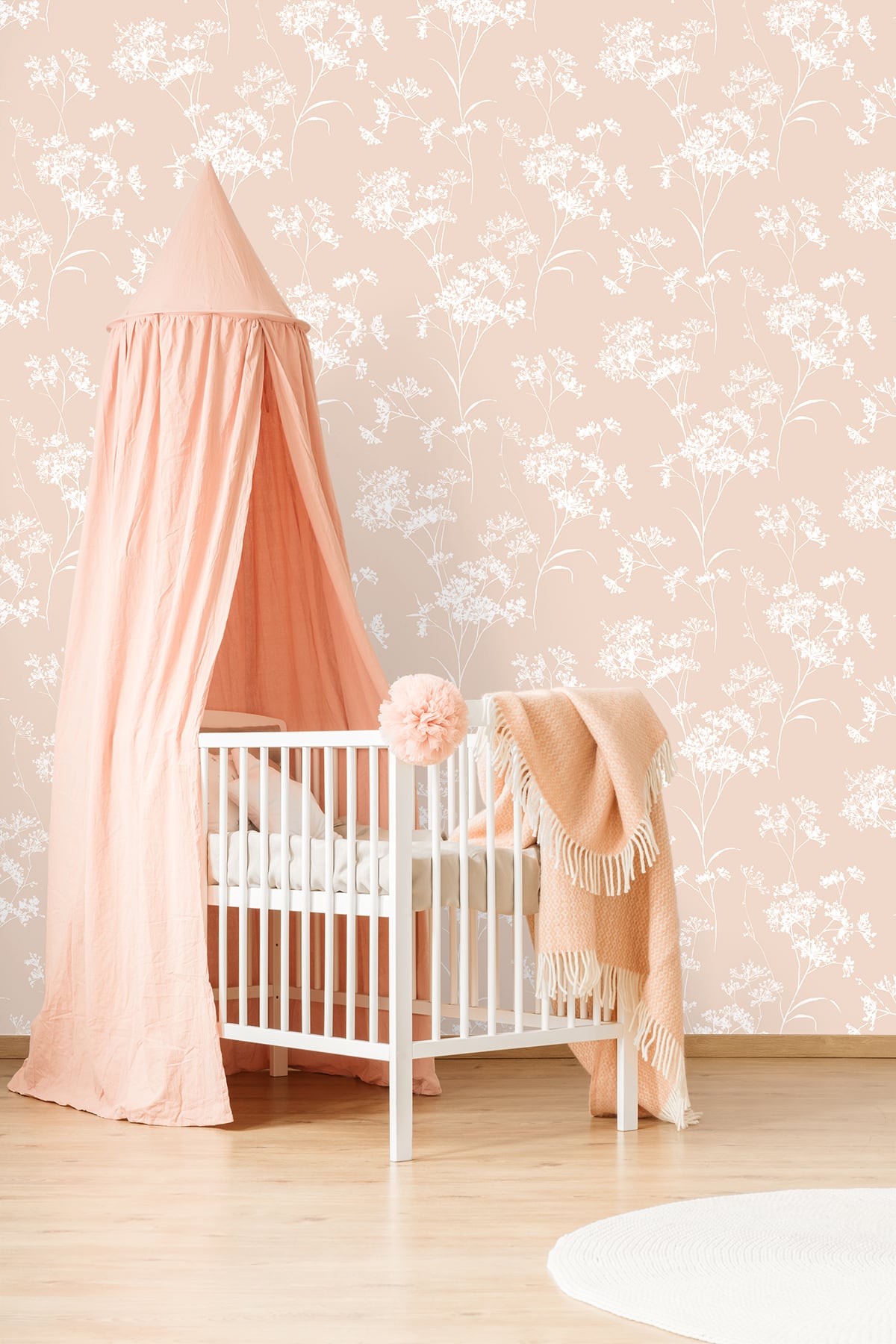 Floral Mist Peach Petal by Lillian August Peel and Stick Floral Wallpaper – Lillian August LN30501