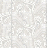 Marbled Tile Quartz peel and stick vinyl wallpaper with a soft grey marbled tile pattern