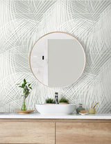Palm Tile Sea Salt by Lillian August Peel and Stick Botanical Peel & Stick Wallpaper – Lillian August LN30708