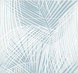 Palm Tile peel and stick wallpaper in Summer Skies blue with overlapping palm fronds in a tile layout