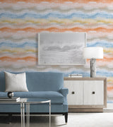 Ikat Waves Sunset by Lillian August Peel and Stick Abstract Peel & Stick Wallpaper – Lillian August LN31203