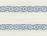 Alani Geo Stripe wallpaper in Blue Bell with coastal-inspired horizontal stripes and geometric motifs