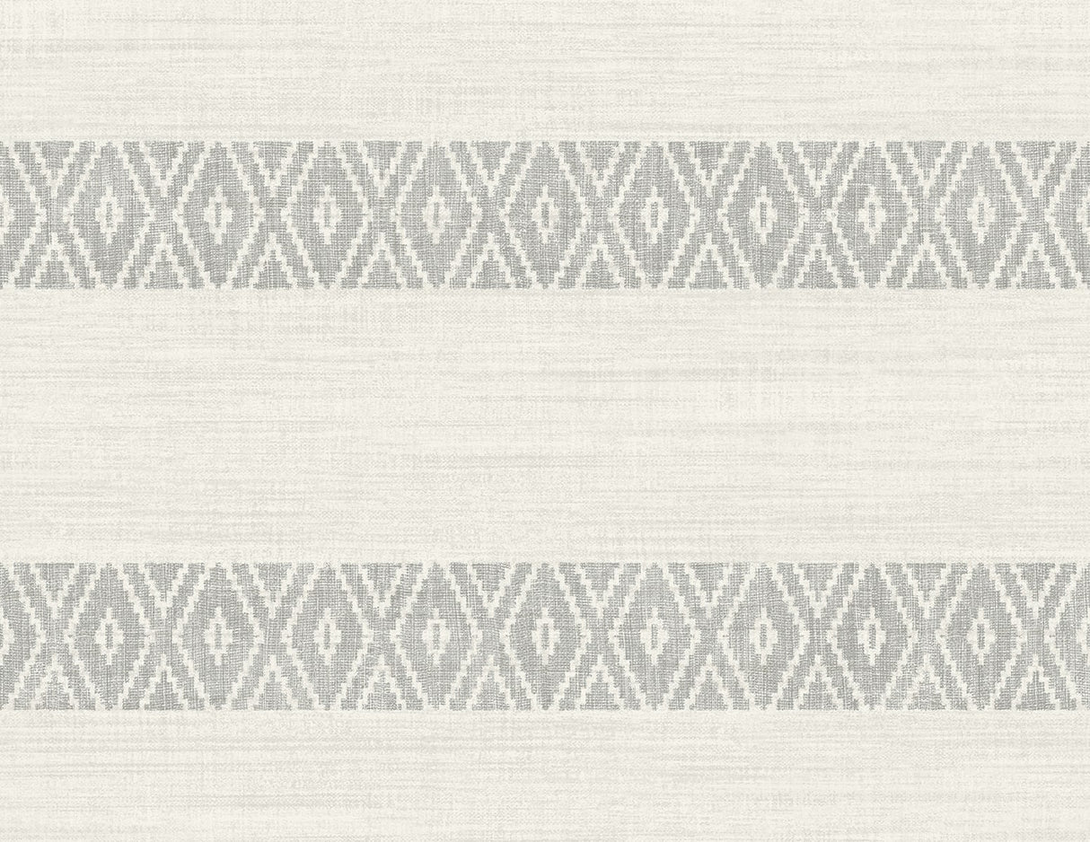 Fog grey coastal geo stripe wallpaper with matte finish