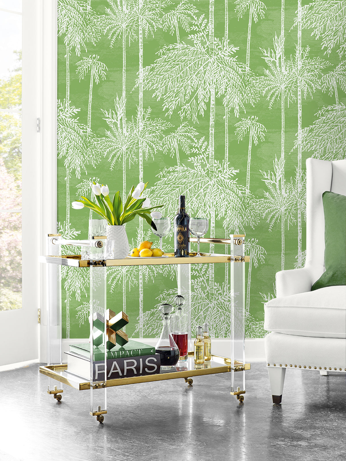 Palm Grove Summer Fern by Coastal Haven Botanical Wallpaper – Lillian August LN40204