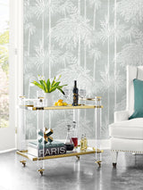 Palm Grove Misty by Coastal Haven Botanical Palm Wallpaper – Lillian August LN40208