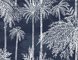 Palm Grove Midnight Sky by Coastal Haven Type II Vinyl Botanical Sidewall Wallpaper – Lillian August LN40212 -Sample