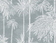 Palm Grove Bluestone botanical palm tree wallpaper in matte finish by Lillian August