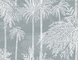 Palm Grove Bluestone botanical palm tree wallpaper in matte finish by Lillian August