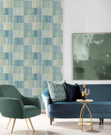 Arielle Abstract Stripe Lakeside by Coastal Haven Matte Type II Vinyl Wallpaper – Lillian August LN40304