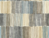 Arielle Abstract Stripe wallpaper in Cabana with painterly vertical stripes in blue, gray, tan and cream blocks