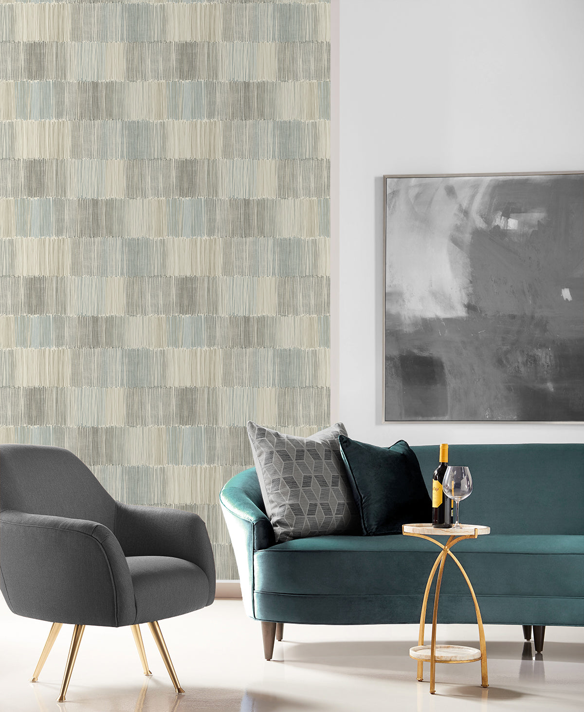 Arielle Abstract Stripe Haze by Coastal Haven Abstract Stripe Wallpaper – Lillian August LN40307