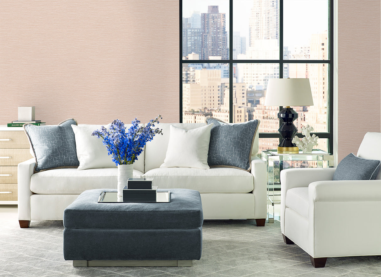 Tiger Island Blush by Coastal Haven Faux Sisal Wallpaper – Lillian August LN40406