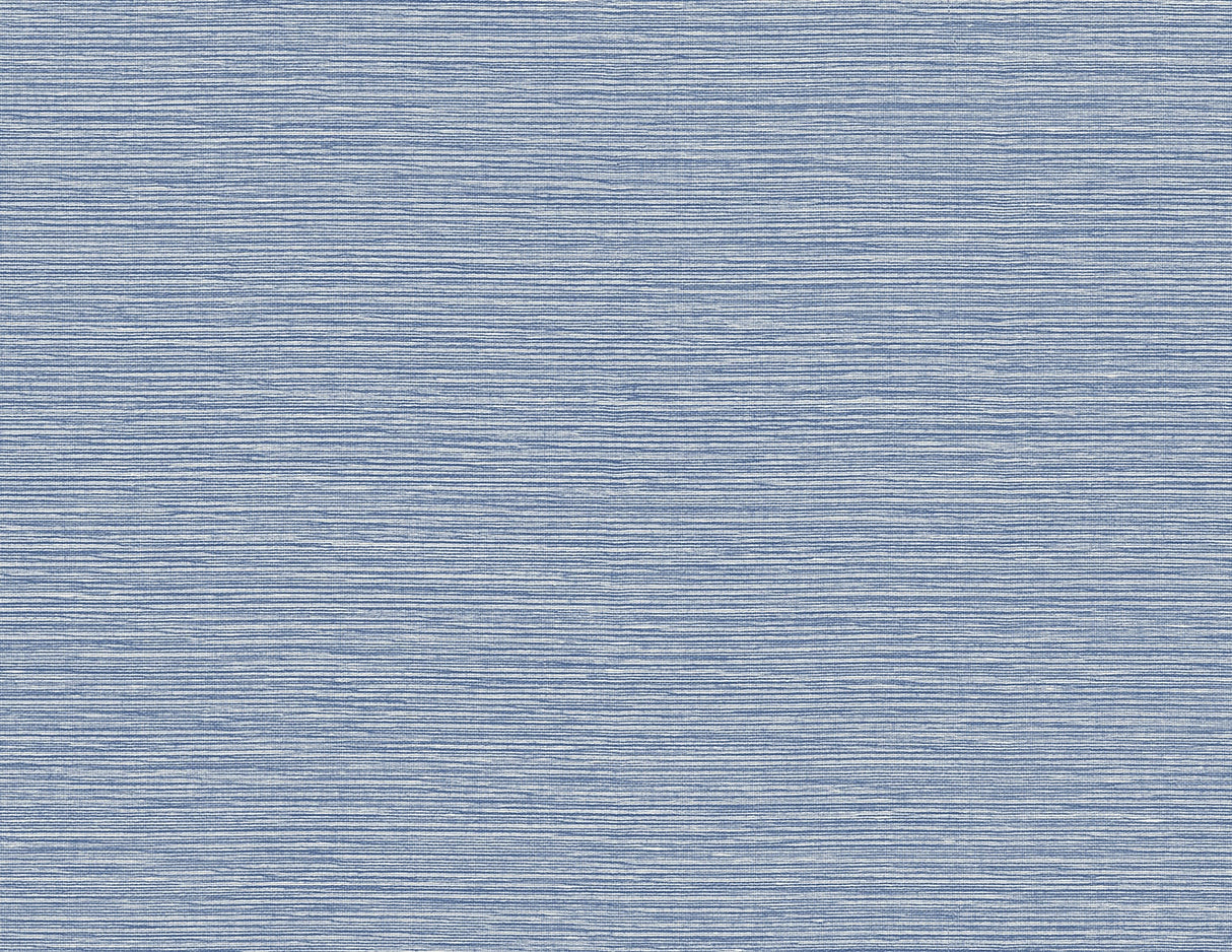 Tiger Island Faux Sisal wallpaper in Riviera Blue with a matte faux grasscloth texture