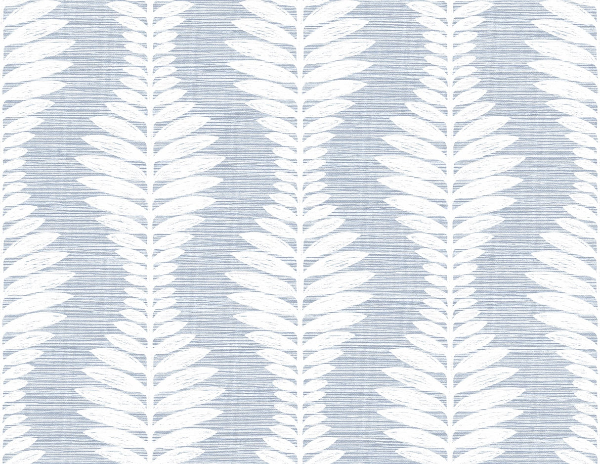 Carina Leaf Ogee wallpaper in Charlotte Blue with a white leaf ogee pattern on a blue ground.