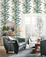 Banana Springs Deep Sea by Coastal Haven Botanical Vinyl Wallpaper – Lillian August LN40602