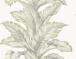 Banana Springs Fieldstone botanical leaf wallpaper in soft grey tones