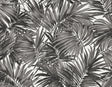 Cordelia Tossed Palms wallpaper in Onyx (black palm fronds).