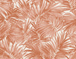 Coral Cordelia Tossed Palms botanical wallpaper with matte finish