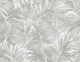 Cordelia Tossed Palms wallpaper in Argos Grey with layered palm fronds