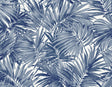 Cordelia Tossed Palms wallpaper in Pacific Blue with layered palm fronds