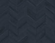 Keone Bay Chevron wallpaper in Nightfall blue with wood-grain herringbone pattern