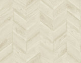 Oat wood-look chevron wallpaper pattern in a matte finish