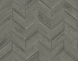 Keone Bay Chevron wallpaper in Harbor Grey with matte wood-look chevron pattern