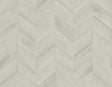 Keone Bay Chevron wallpaper in Birch grey with matte wood-grain chevron pattern