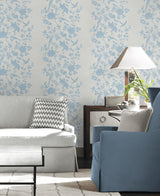 Aloha Bird Trail Maya Blue by Coastal Haven Toile Wallpaper – Lillian August LN41012