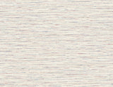 Loe Sanctuary Stria faux grasscloth wallpaper in carmine and navy on an off-white ground.