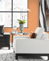 Loe Sanctuary Stria Persimmon by Coastal Haven Faux Grasscloth Vinyl Wallpaper – Lillian August LN41126
