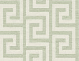 Luna Retreat Greek Key wallpaper in Green Ivy by Lillian August (LN41204)