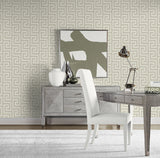 Greek Key Pavestone by Luna Retreat Geometric Vinyl Wallpaper – Lillian August LN41207
