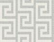 Luna Retreat Greek Key wallpaper in Pewter with a woven-look geometric Greek key pattern.