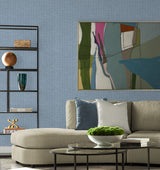 Kaya Faux Paperweave Coastal Blue by Coastal Haven Textured Vinyl Wallpaper – Lillian August LN41302-Sample