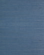 Chambray blue sisal grasscloth texture wallpaper
