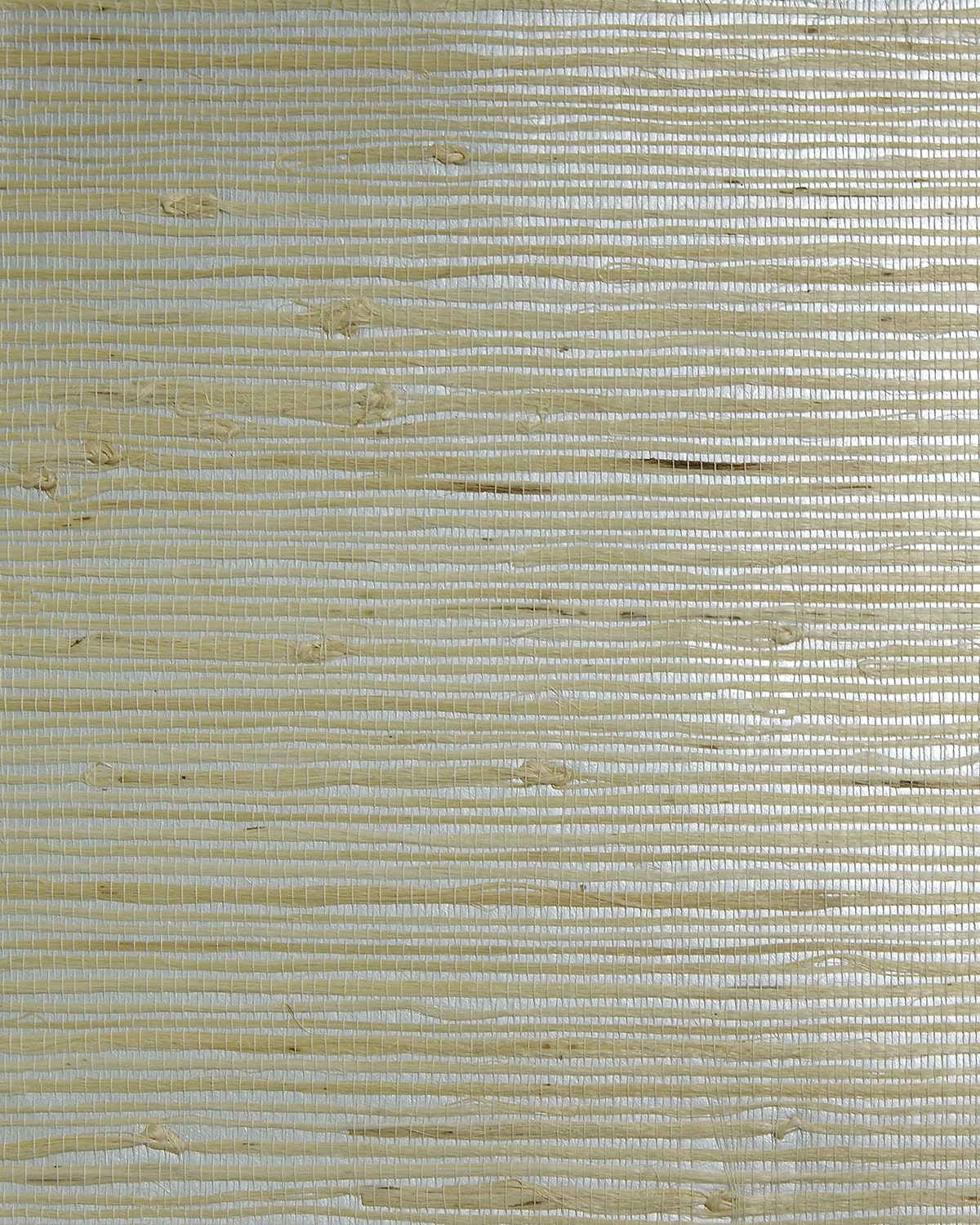 Regular jute on metallic grasscloth wallpaper in a silver neutral colorway