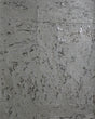 Basalt cork grasscloth wallpaper on metallic backing with subtle silver-grey texture