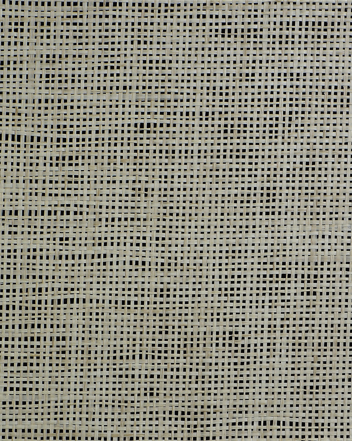 Close-up of Lillian August Japanese Paperweave grasscloth wallpaper in Papyrus beige with an open woven grid texture.